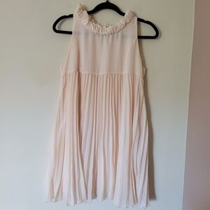 3.1 Phillip Lim Cream Pleated Babydoll Chiffon Mini Dress